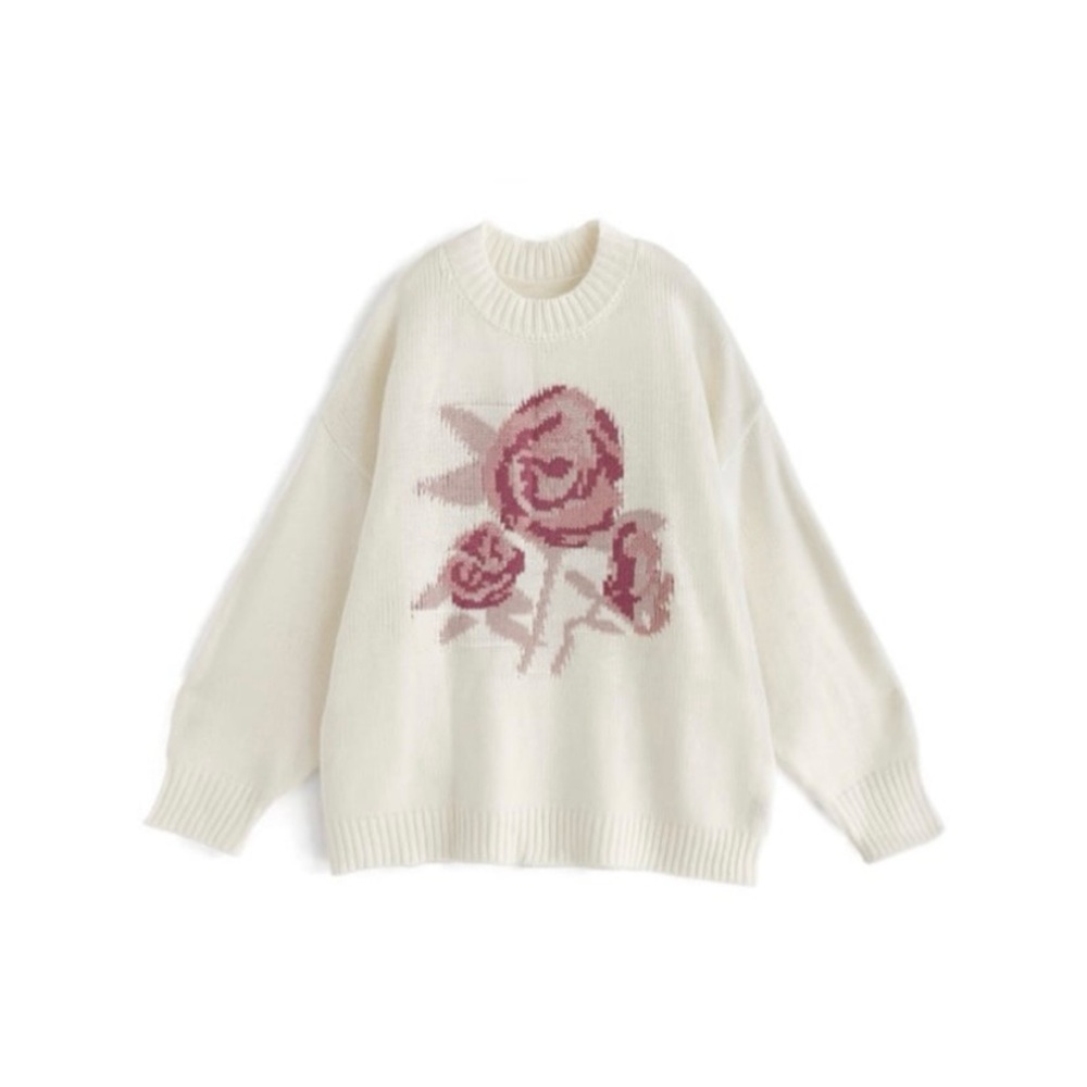 GRL floral jacquard knit top